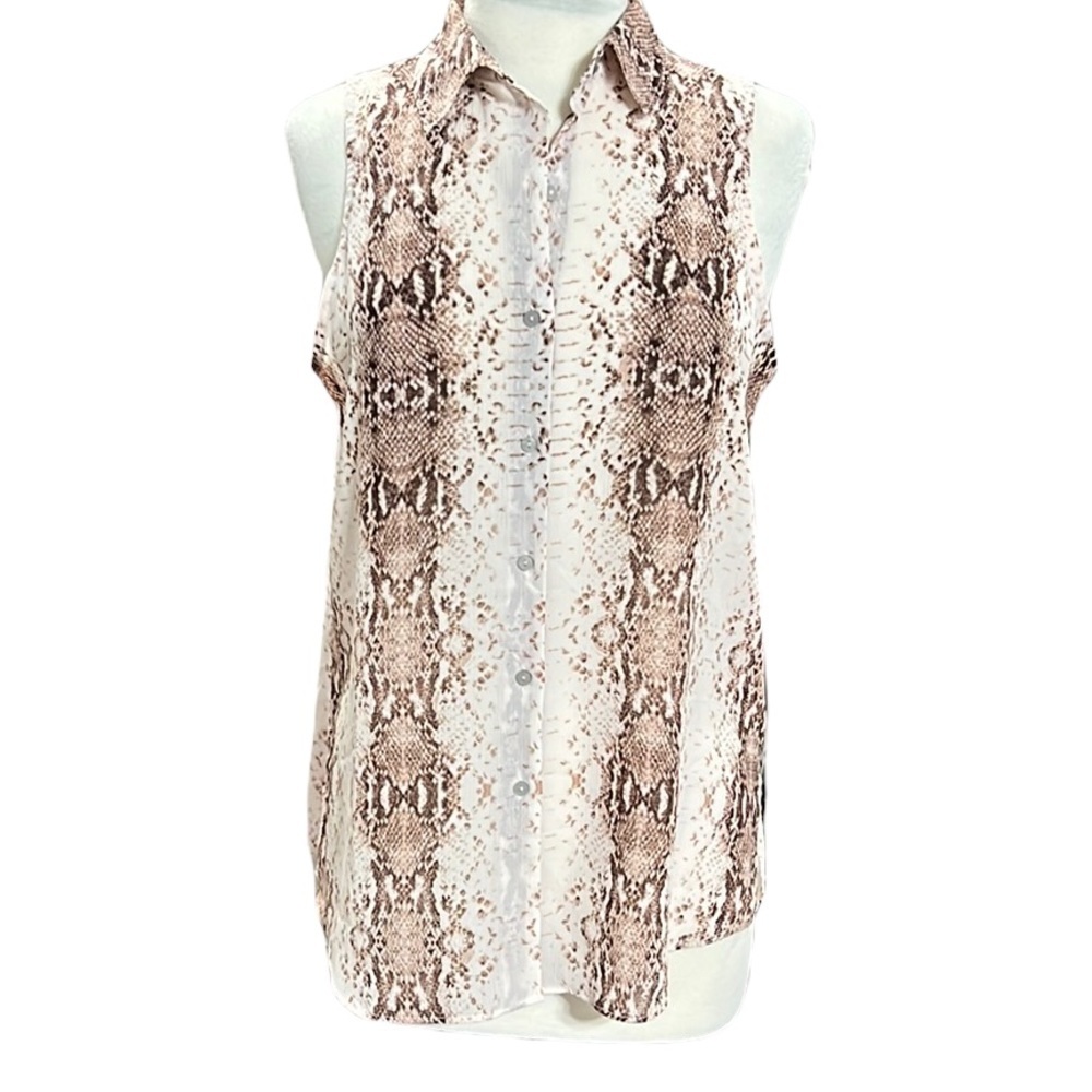 Rachel Zoe Animal Print Blouse Size L